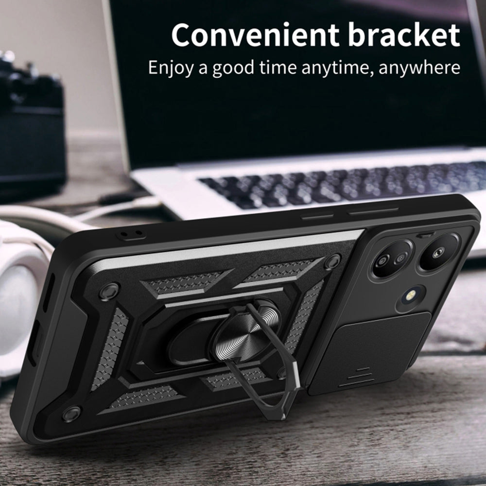 Custodia per Xiaomi Poco C65 / Redmi 13C, Techsuit, CamShield, Nera