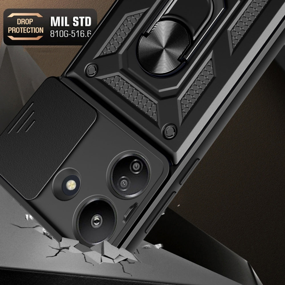 Custodia per Xiaomi Poco C65 / Redmi 13C, Techsuit, CamShield, Nera