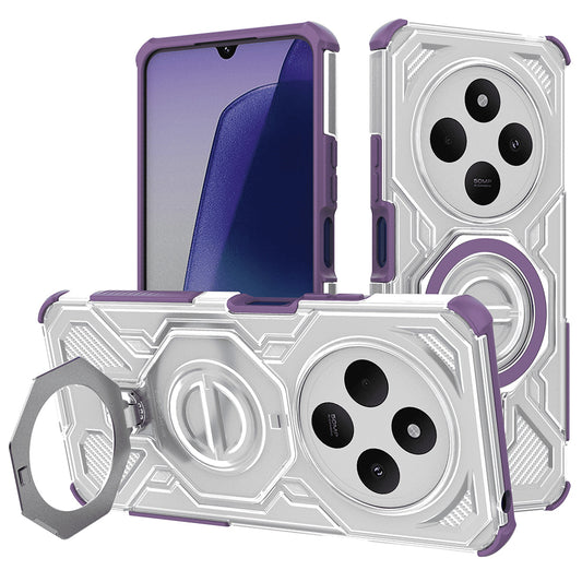 Custodia per Xiaomi Poco C75 / Redmi 14C, Techsuit, Carbon Shield Pro, Viola