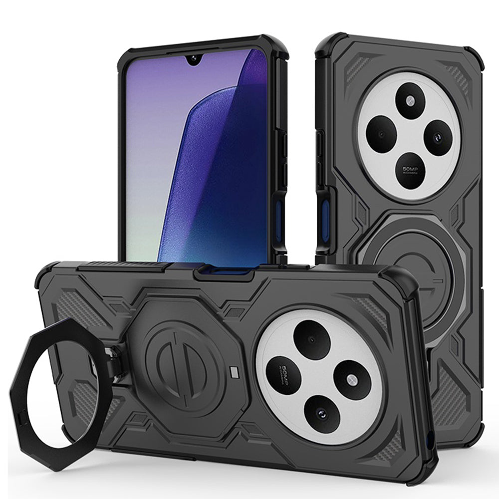 Custodia per Xiaomi Poco C75 / Redmi 14C, Techsuit, Carbon Shield Pro, Nera