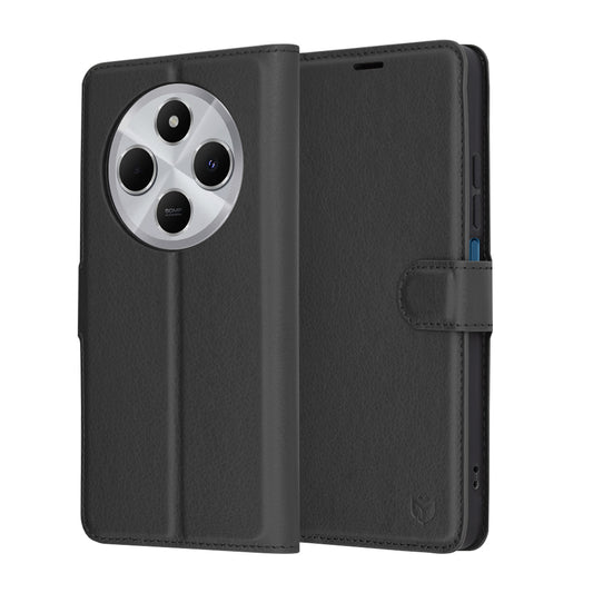 Custodia per Xiaomi Poco C75 / Redmi 14C, Techsuit, Leather Folio, Nera