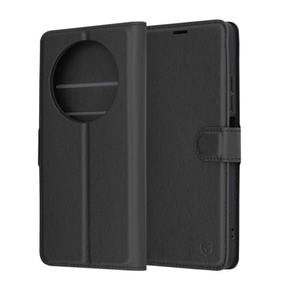 Custodia per Xiaomi Poco C75 / Redmi 14C, Techsuit, Leather Folio, Nera