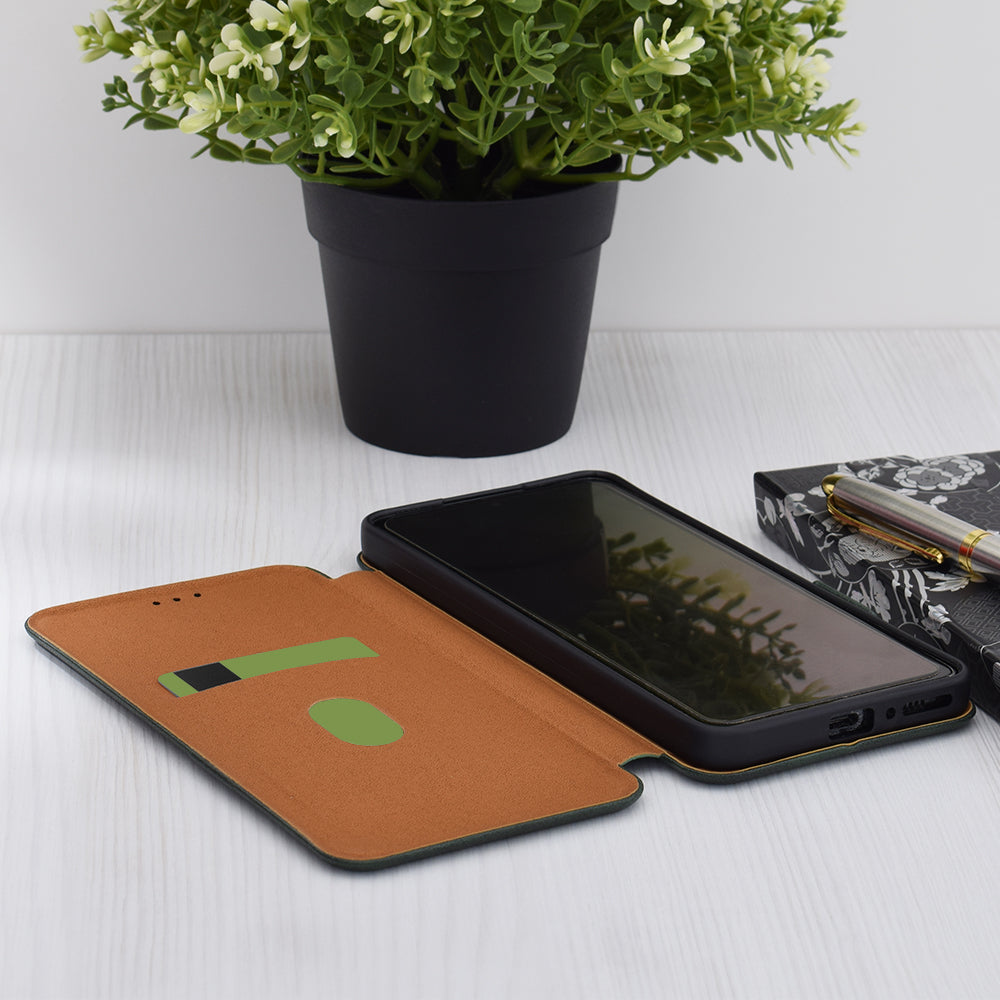 Custodia per Xiaomi Poco C75 / Redmi 14C, Techsuit, Safe Wallet Plus, Verde