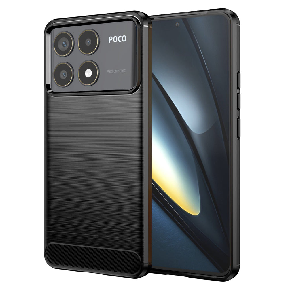 Custodia per Xiaomi Poco F6 Pro, Techsuit, Carbonio, Nera