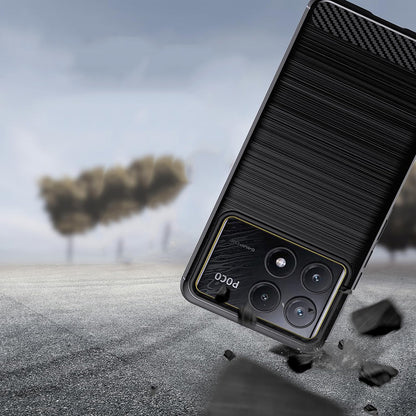 Custodia per Xiaomi Poco F6 Pro, Techsuit, Carbonio, Nera