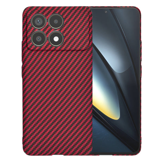 Custodia per Xiaomi Poco F6 Pro, Techsuit, Carbonite FiberShell, Rossa
