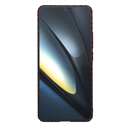 Custodia per Xiaomi Poco F6 Pro, Techsuit, Carbonite FiberShell, Nero Rosso