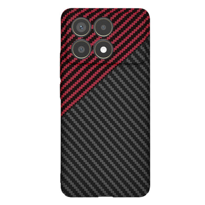 Custodia per Xiaomi Poco F6 Pro, Techsuit, Carbonite FiberShell, Nero Rosso