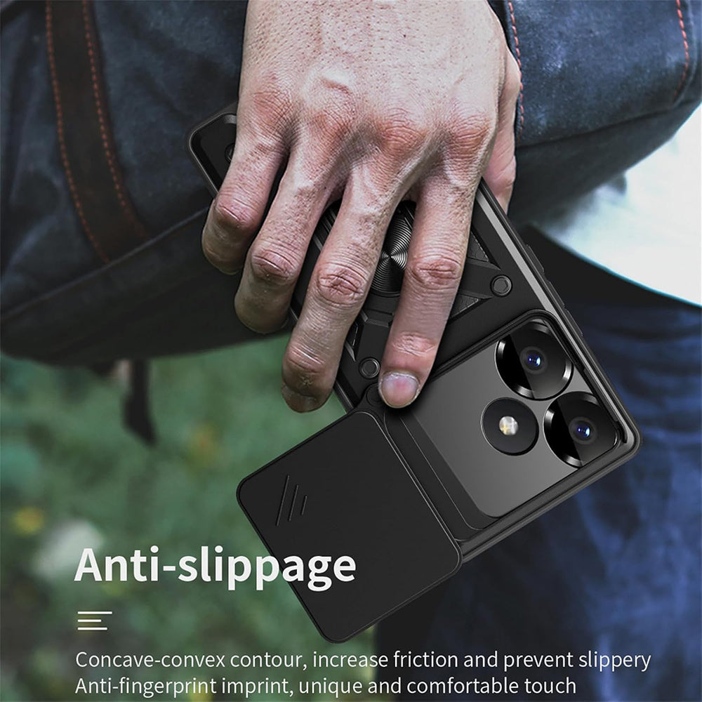 Custodia per Xiaomi Poco F6, Techsuit, CamShield, Nera