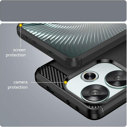 Custodia per Xiaomi Poco F6, Techsuit, Carbonio, Nera