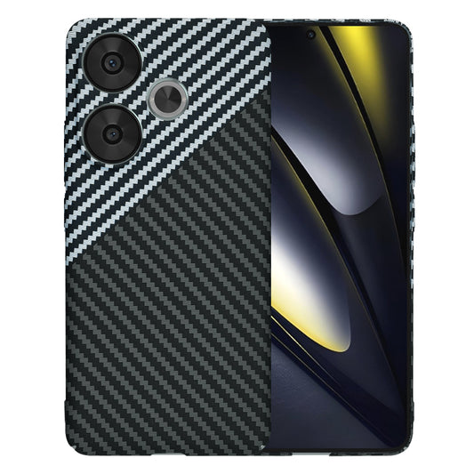 Custodia per Xiaomi Poco F6, Techsuit, Carbonite FiberShell, Nero Grigio