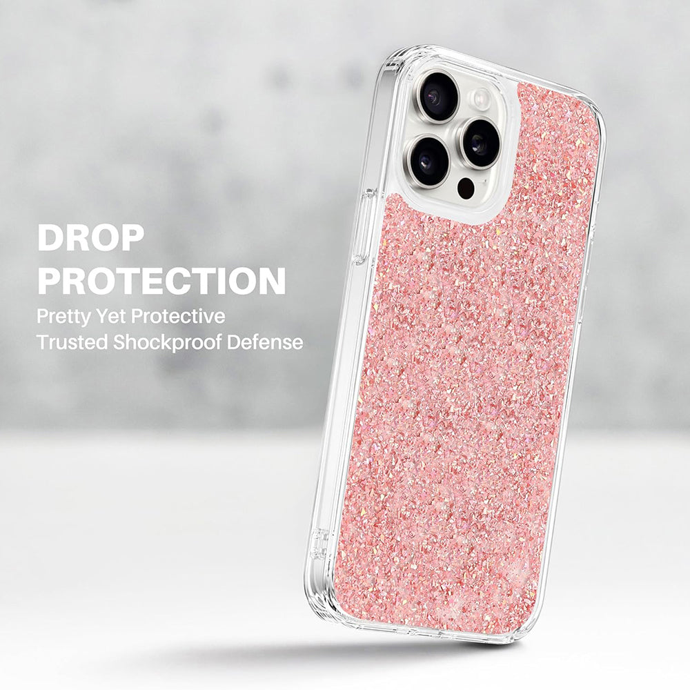 Custodia per Xiaomi Poco M6 / C65 / Redmi 13C 5G / 13C, Techsuit, Sparkly Glitter, Rosa