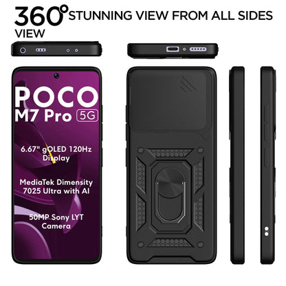 Custodia per Xiaomi Poco M7 Pro 5G, Techsuit, CamShield, Nera