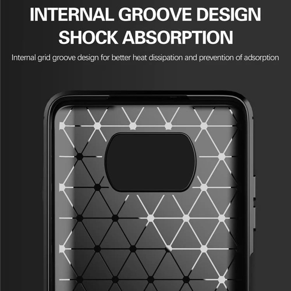 Custodia per Xiaomi Poco X3 Pro / X3 NFC / X3, Techsuit, Carbonio, Nera