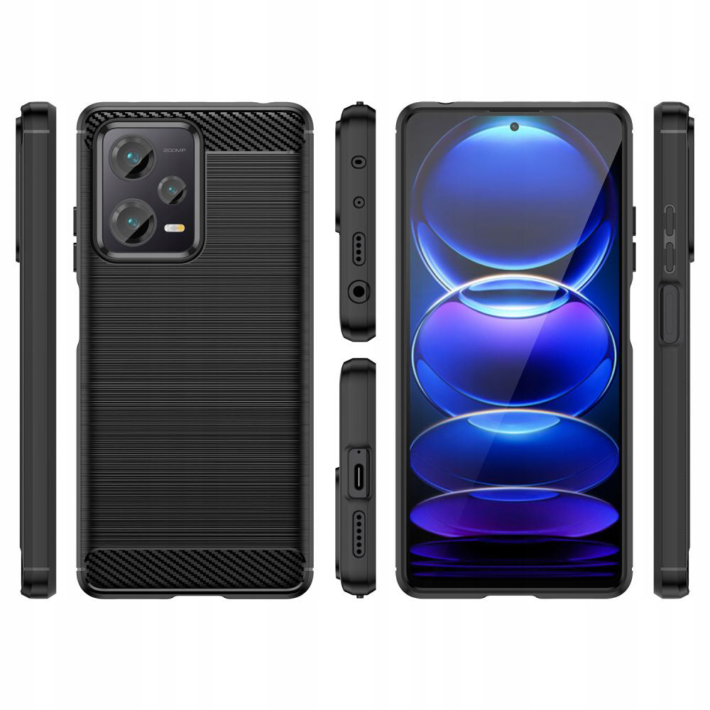 Custodia per Xiaomi Poco X5 / Note 12 5G, Techsuit, Carbonio, Nera