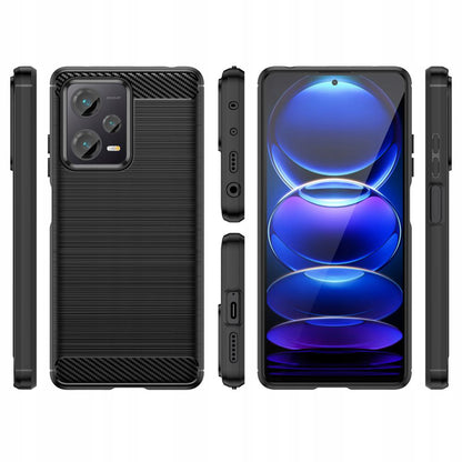 Custodia per Xiaomi Poco X5 / Note 12 5G, Techsuit, Carbonio, Nera