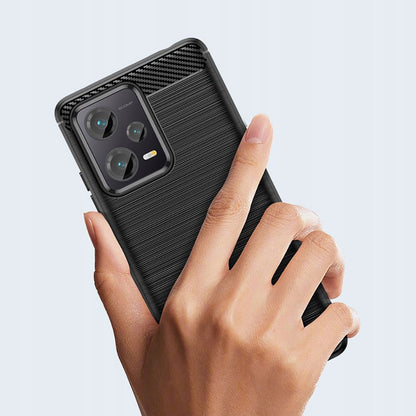 Custodia per Xiaomi Poco X5 / Note 12 5G, Techsuit, Carbonio, Nera