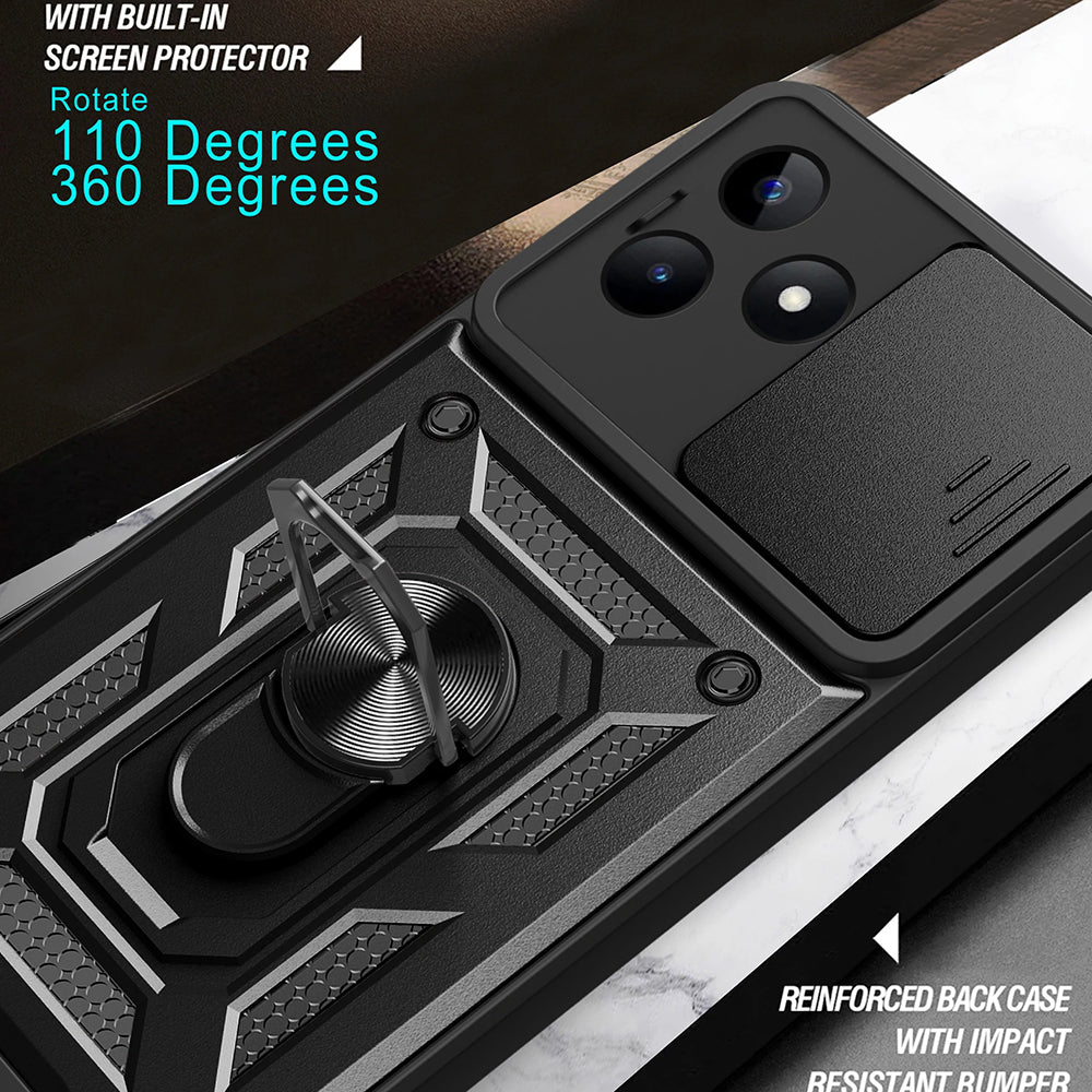 Custodia per Xiaomi Poco X6 / Note 13 Pro 5G, Techsuit, CamShield, Nera