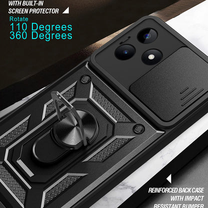 Custodia per Xiaomi Poco X6 / Note 13 Pro 5G, Techsuit, CamShield, Nera