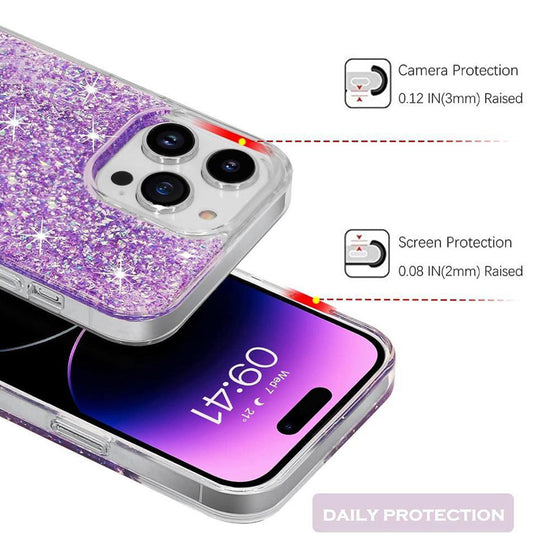 Custodia per Xiaomi Poco X6 Pro, Techsuit, Sparkly Glitter, Magenta