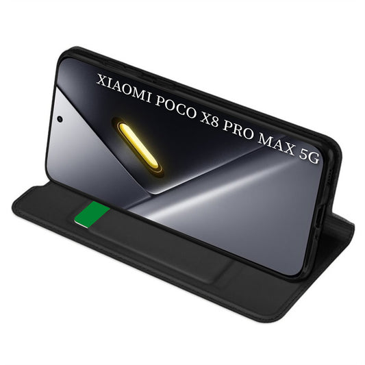 Custodia per Xiaomi Poco X8 Pro Max, Techsuit, Magskin Book, Nera