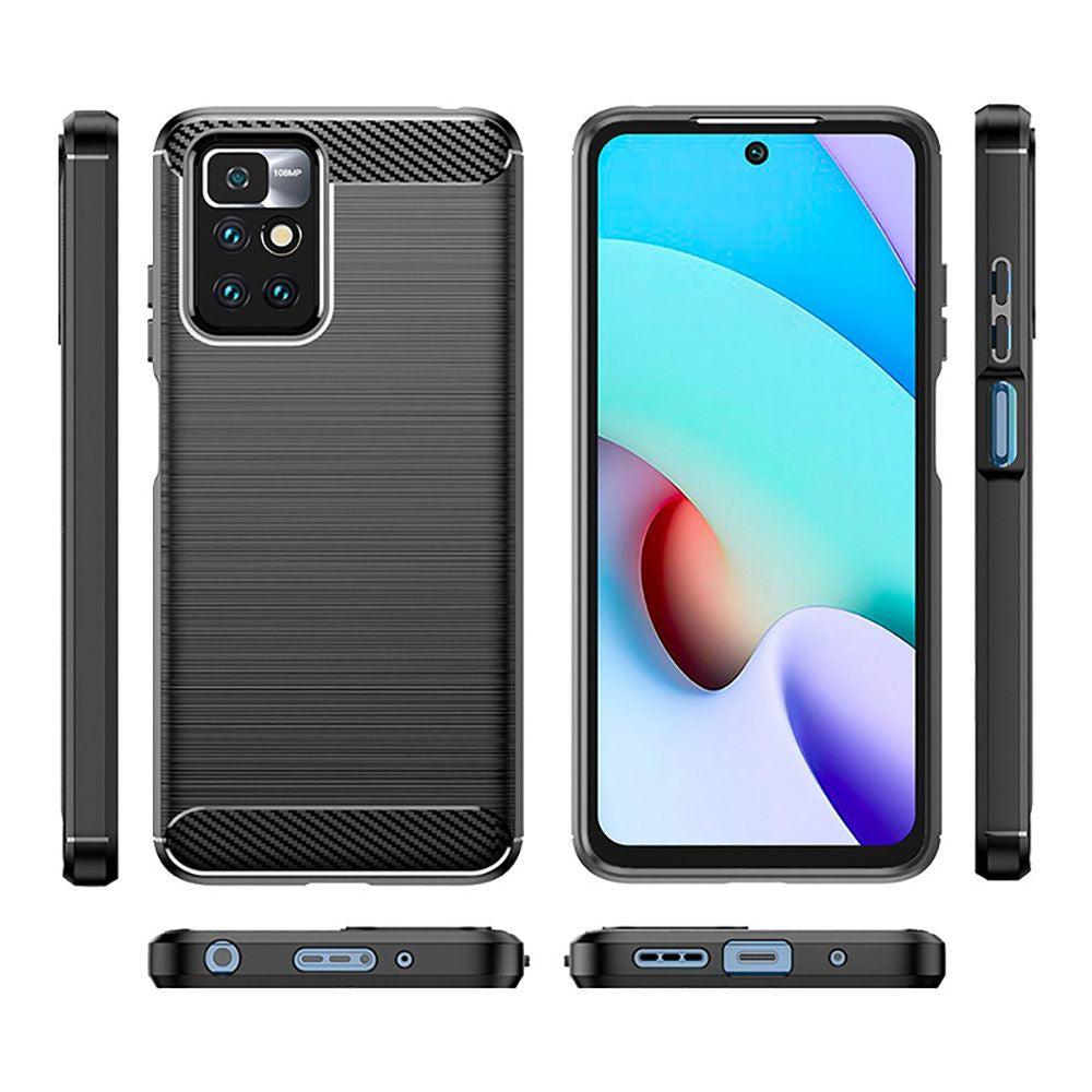 Custodia per Xiaomi Redmi 10 2022 / 10 (2021), Techsuit, Carbonio, Nera
