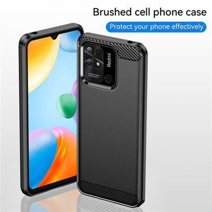 Custodia per Xiaomi Redmi 10C, Techsuit, Carbonio, Nera