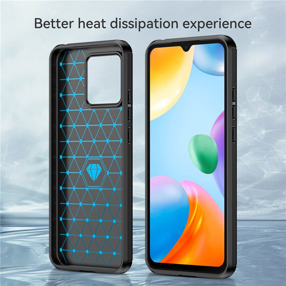 Custodia per Xiaomi Redmi 10C, Techsuit, Carbonio, Nera