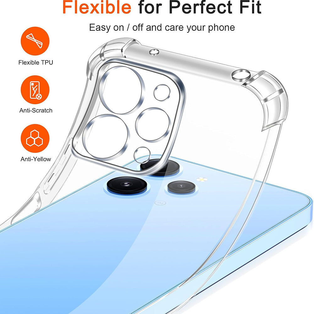 Case for Xiaomi Redmi 12 5G / 12, Techsuit, Shockproof Clear, Transparent