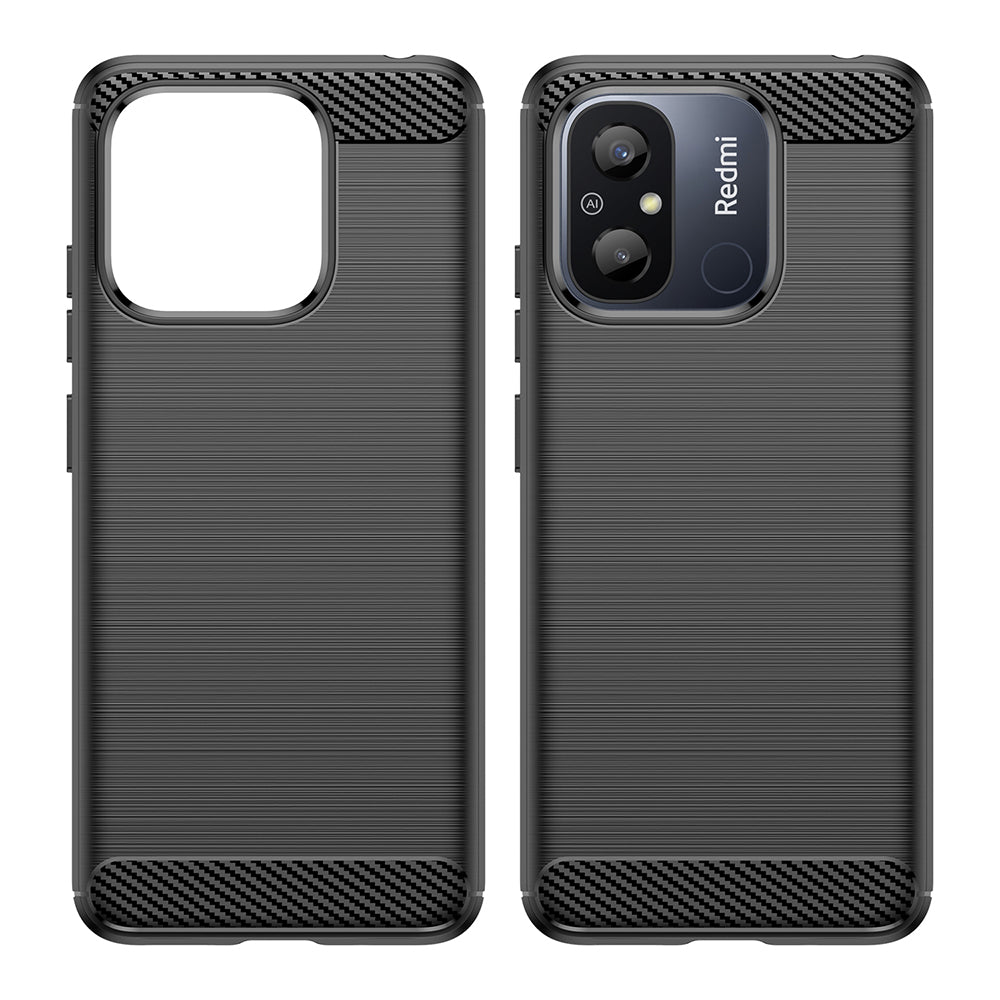 Custodia per Xiaomi Redmi 12C, Techsuit, Carbonio, Nera