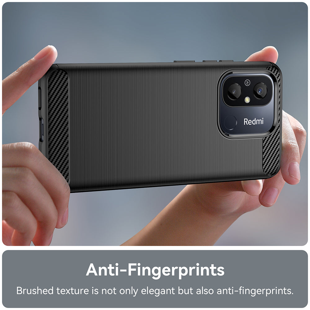 Custodia per Xiaomi Redmi 12C, Techsuit, Carbonio, Nera