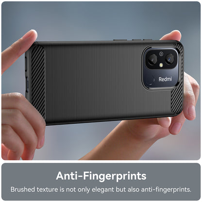 Custodia per Xiaomi Redmi 12C, Techsuit, Carbonio, Nera