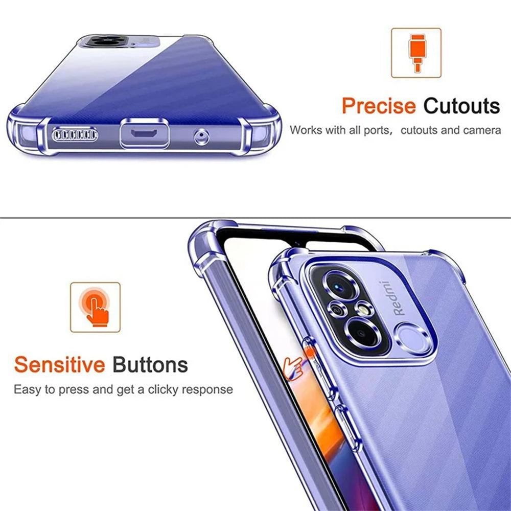 Custodia per Xiaomi Redmi 12C, Techsuit, Shockproof Clear, Trasparente