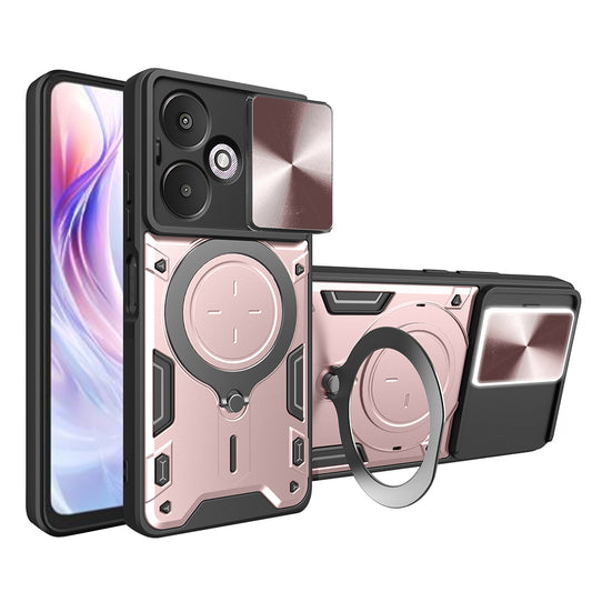Custodia per Xiaomi Redmi 13C 5G, Techsuit, CamGuard Pro, Rosa Dorato