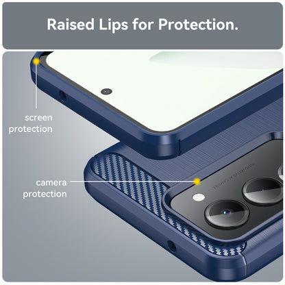 Custodia per Xiaomi Redmi 15 5G / 15 4G, Techsuit, Carbonio, Blu