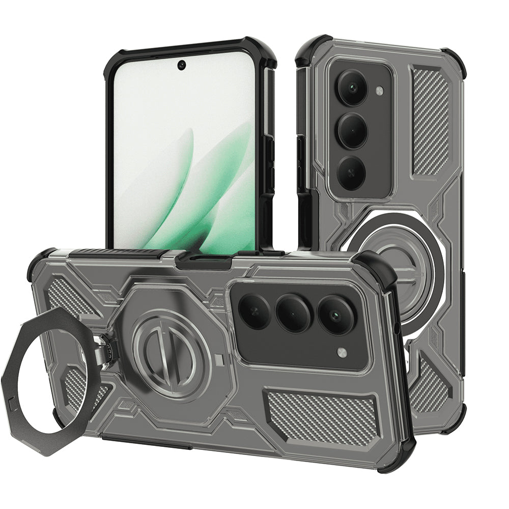 Custodia per Xiaomi Redmi 15 5G / 15 4G, Techsuit, Carbon Shield Pro, Nero Chiaro