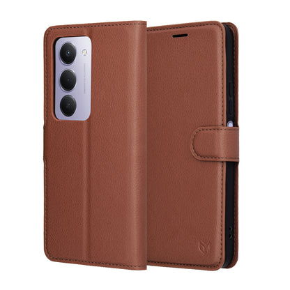 Custodia per Xiaomi Redmi 15 5G / 15 4G, Techsuit, Leather Folio, Marrone