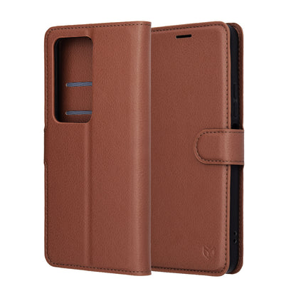 Custodia per Xiaomi Redmi 15 5G / 15 4G, Techsuit, Leather Folio, Marrone