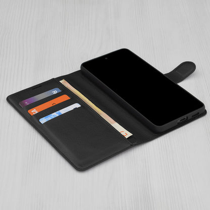 Custodia per Xiaomi Redmi 15 5G / 15 4G, Techsuit, Leather Folio, Nera