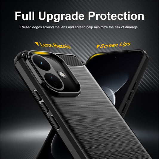 Custodia per Xiaomi Redmi 17C 5G, Techsuit, Carbon, Blu

