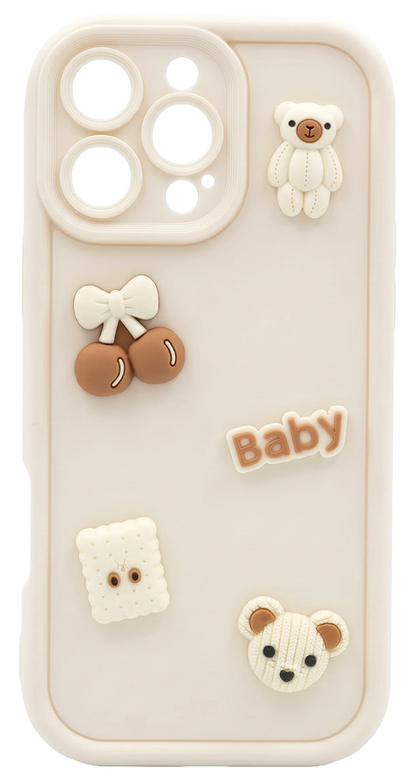 Custodia per Xiaomi Redmi Note 15 Pro 5G, OEM, Ultra Trendy 3D Bear, Beige