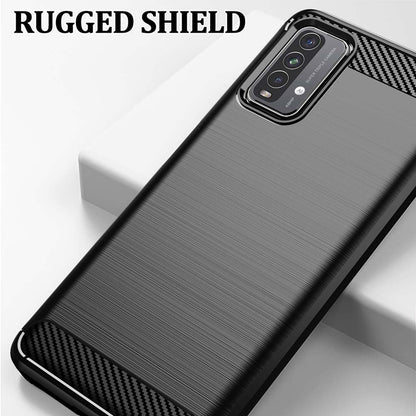 Custodia per Xiaomi Redmi 9 Power / 9T, Techsuit, Carbonio, Nera