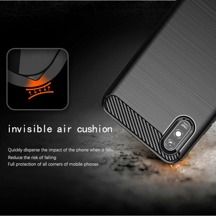 Custodia per Xiaomi Redmi 9AT / 9A, Techsuit, Carbonio, Nera
