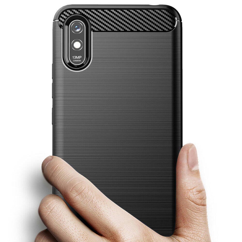 Custodia per Xiaomi Redmi 9AT / 9A, Techsuit, Carbonio, Nera