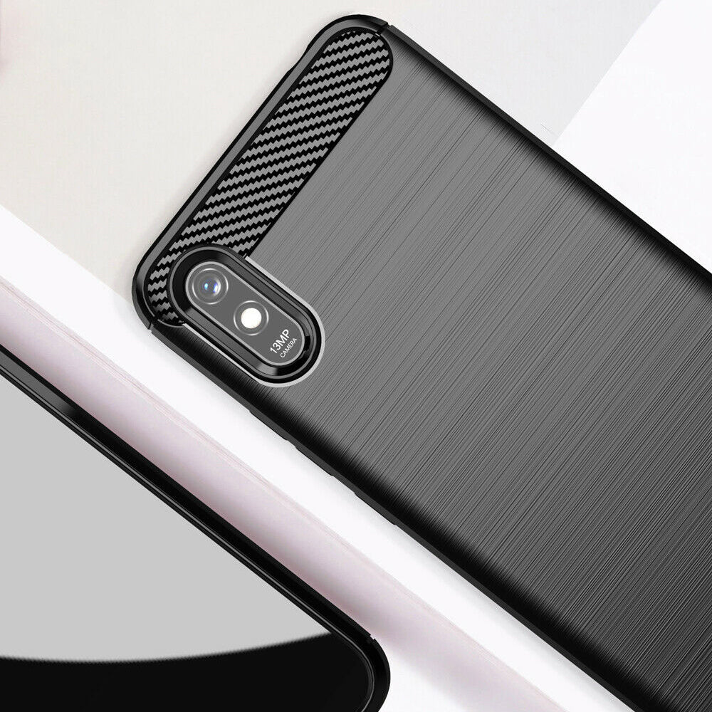 Custodia per Xiaomi Redmi 9AT / 9A, Techsuit, Carbonio, Nera