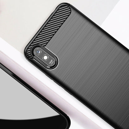 Custodia per Xiaomi Redmi 9AT / 9A, Techsuit, Carbonio, Nera