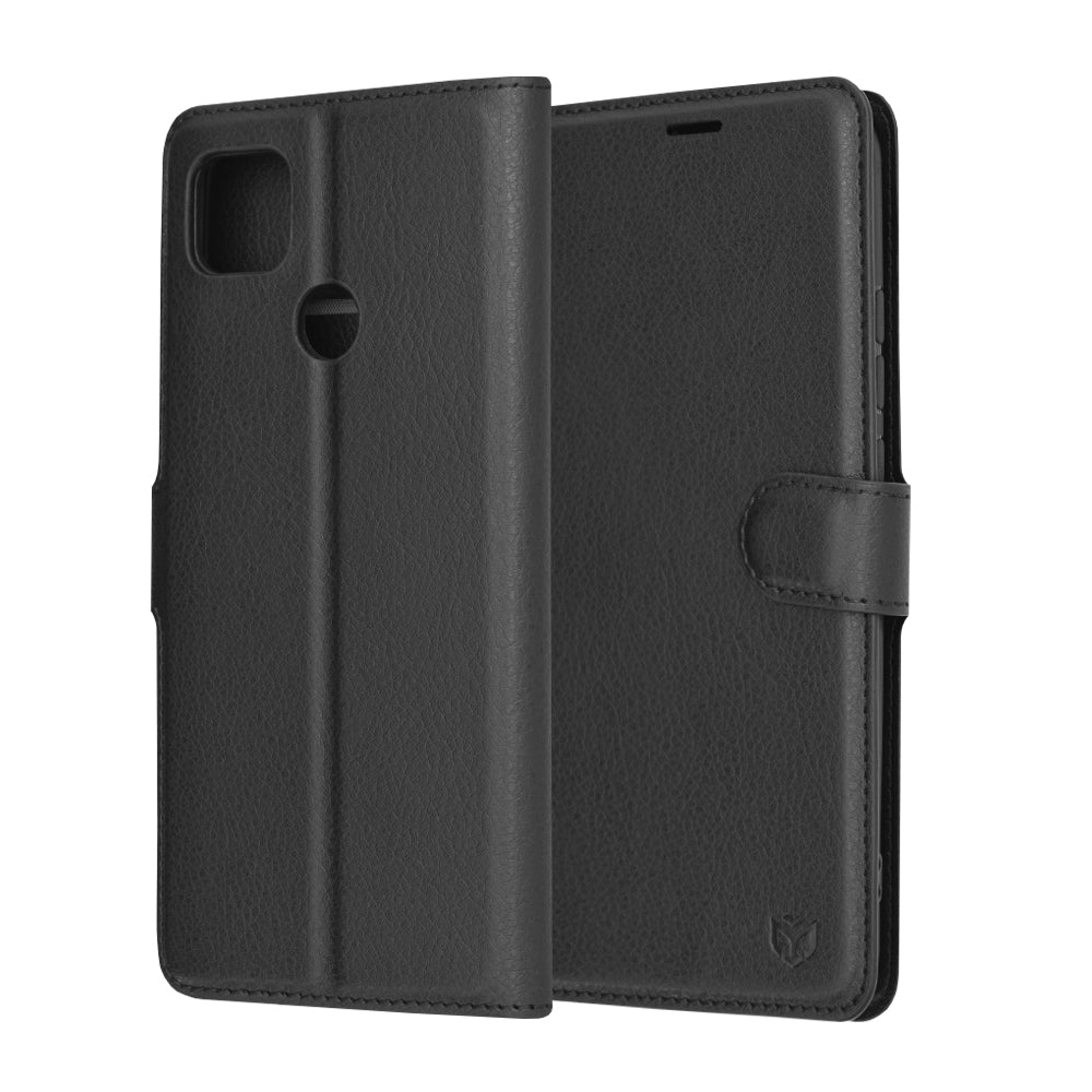 Custodia per Xiaomi Redmi 9C NFC / 9C, Techsuit, Leather Folio, Nera