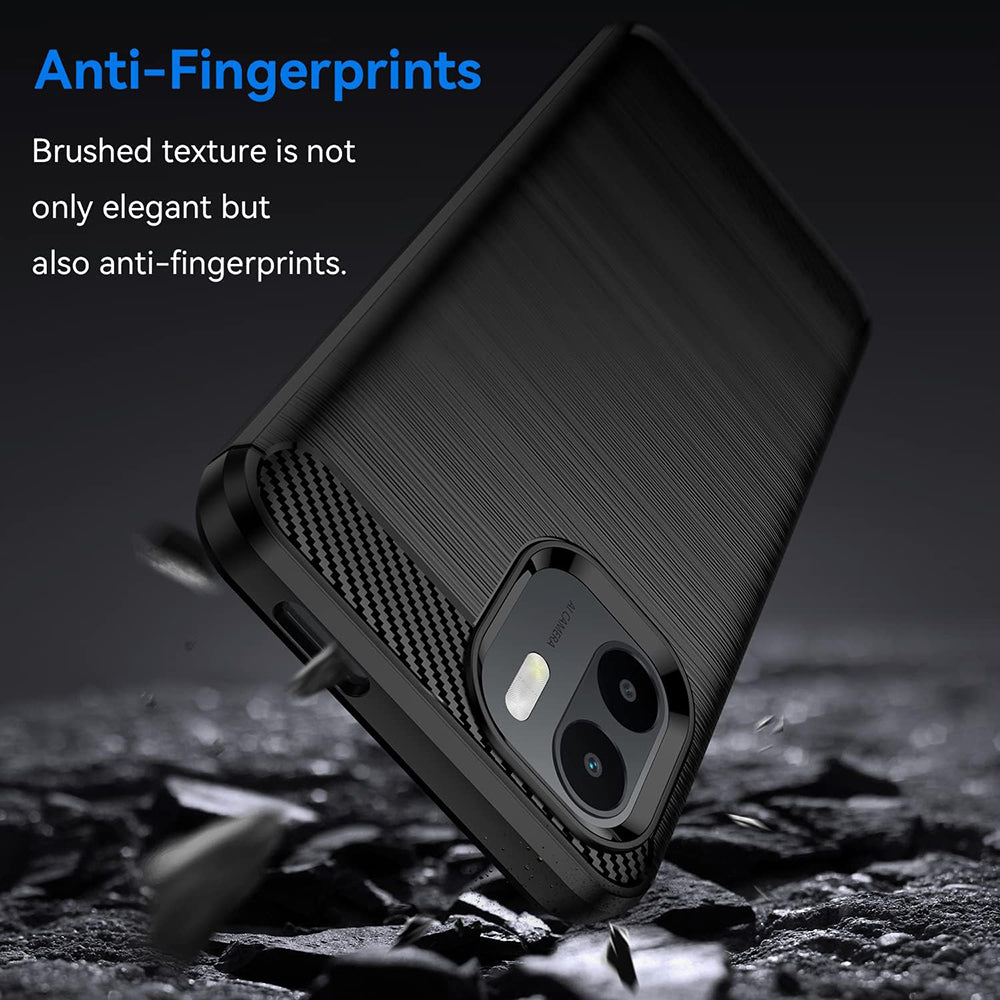 Custodia per Xiaomi Redmi A2 / A1, Techsuit, Carbonio, Nera