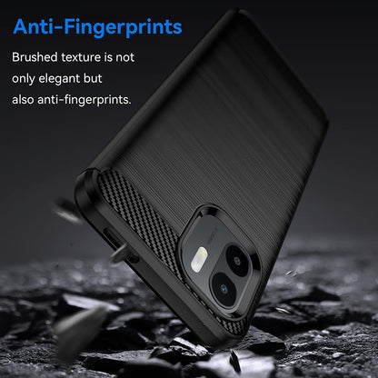 Custodia per Xiaomi Redmi A2+ / A1+, Techsuit, Carbonio, Nera