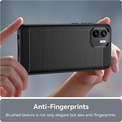 Custodia per Xiaomi Redmi A2+ / A1+, Techsuit, Carbonio, Nera